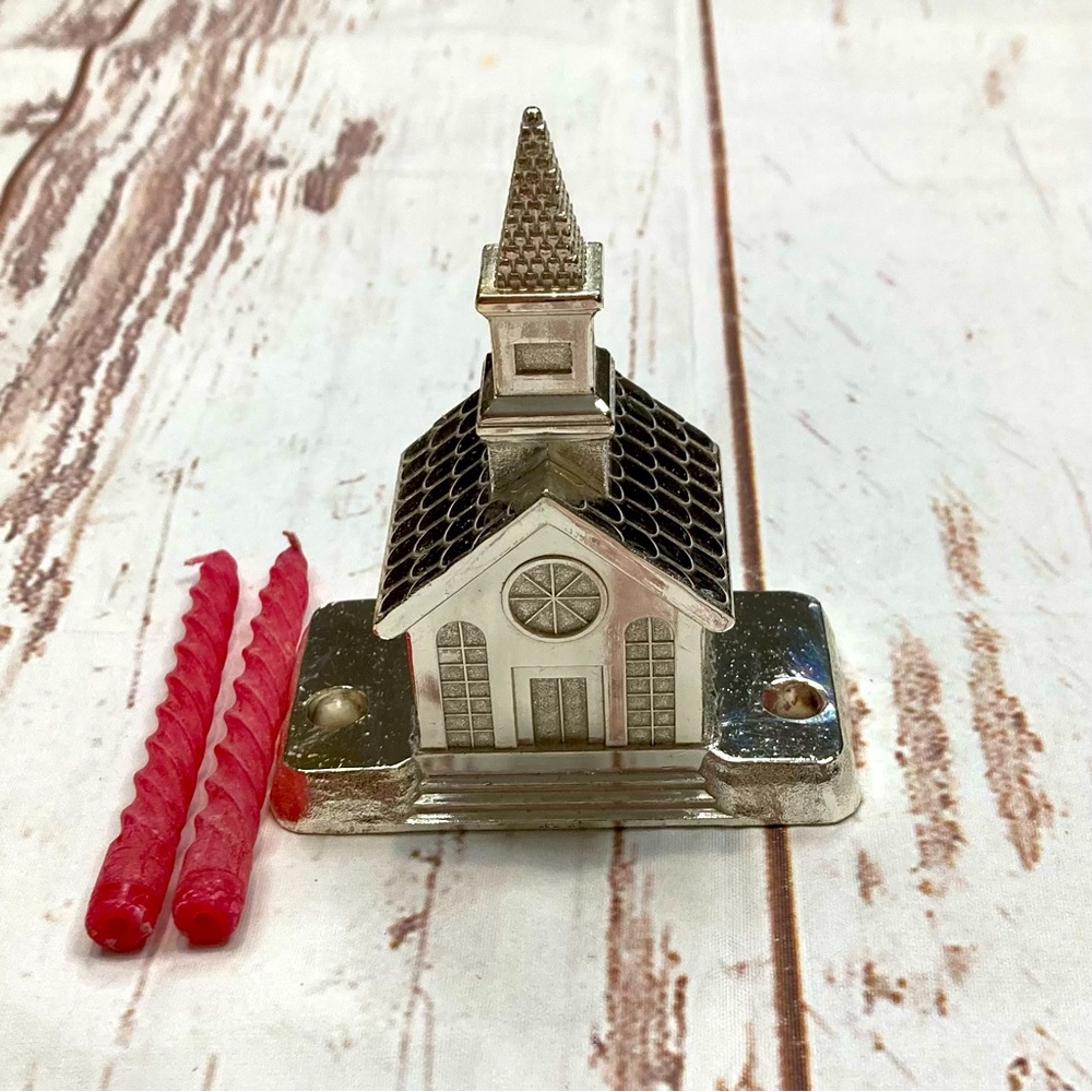 Silverplate Christmas Candle Holder W.M. A. Rogers Vintage Church Lights011 4976